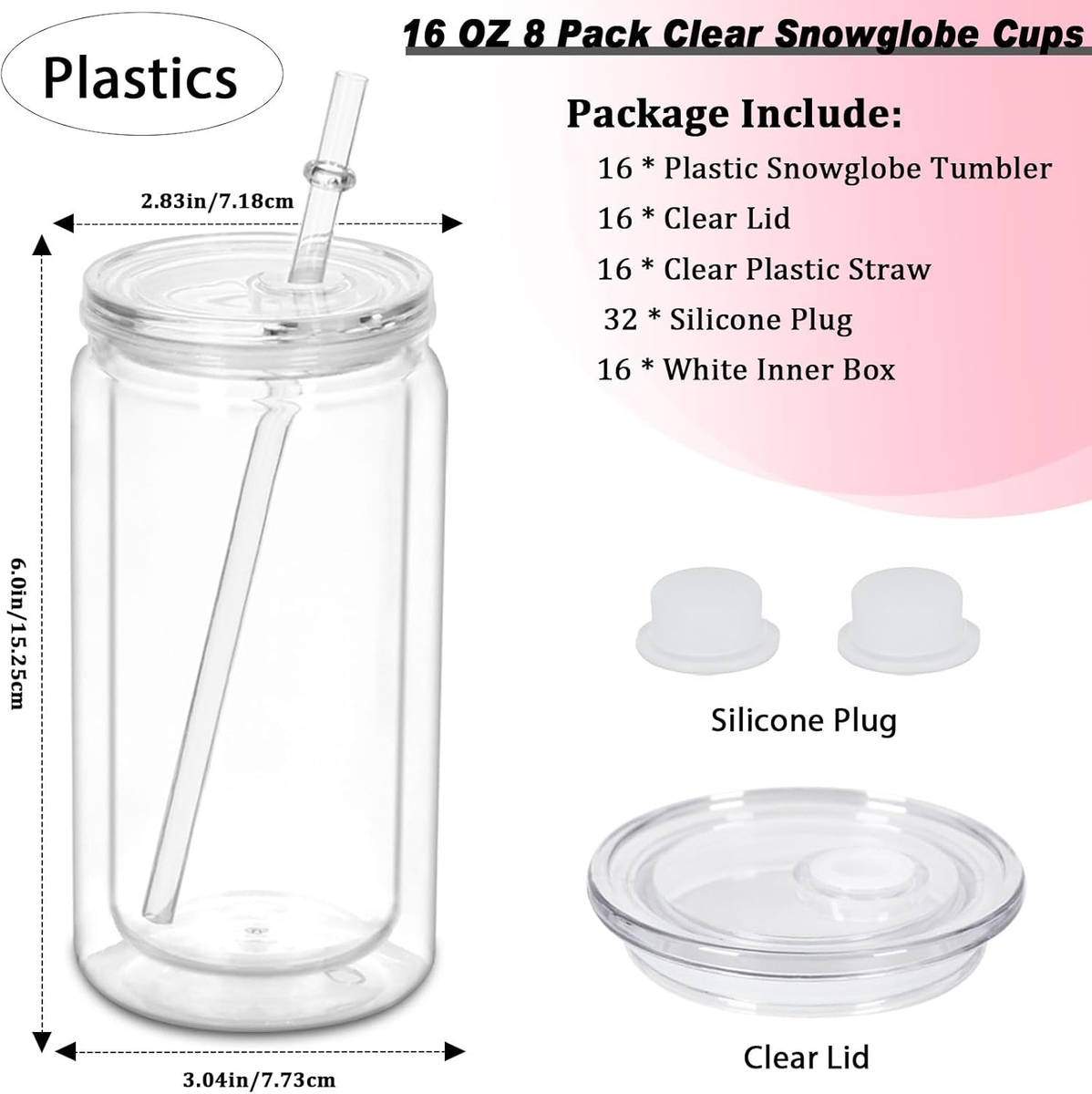 16oz Snow-Globe Cups